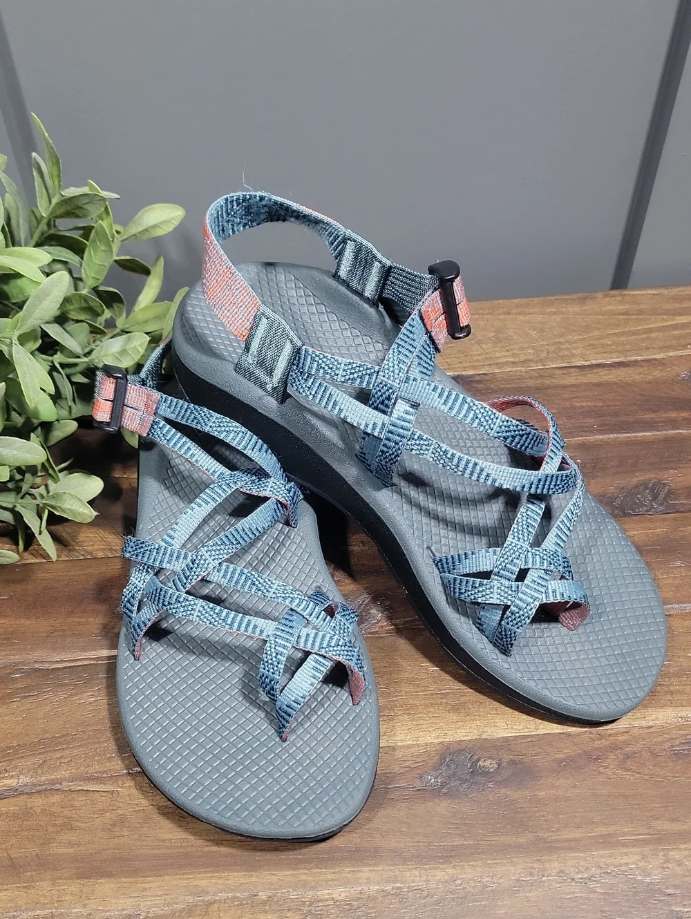 Chaco Z Cloud Teal Sandals W9
